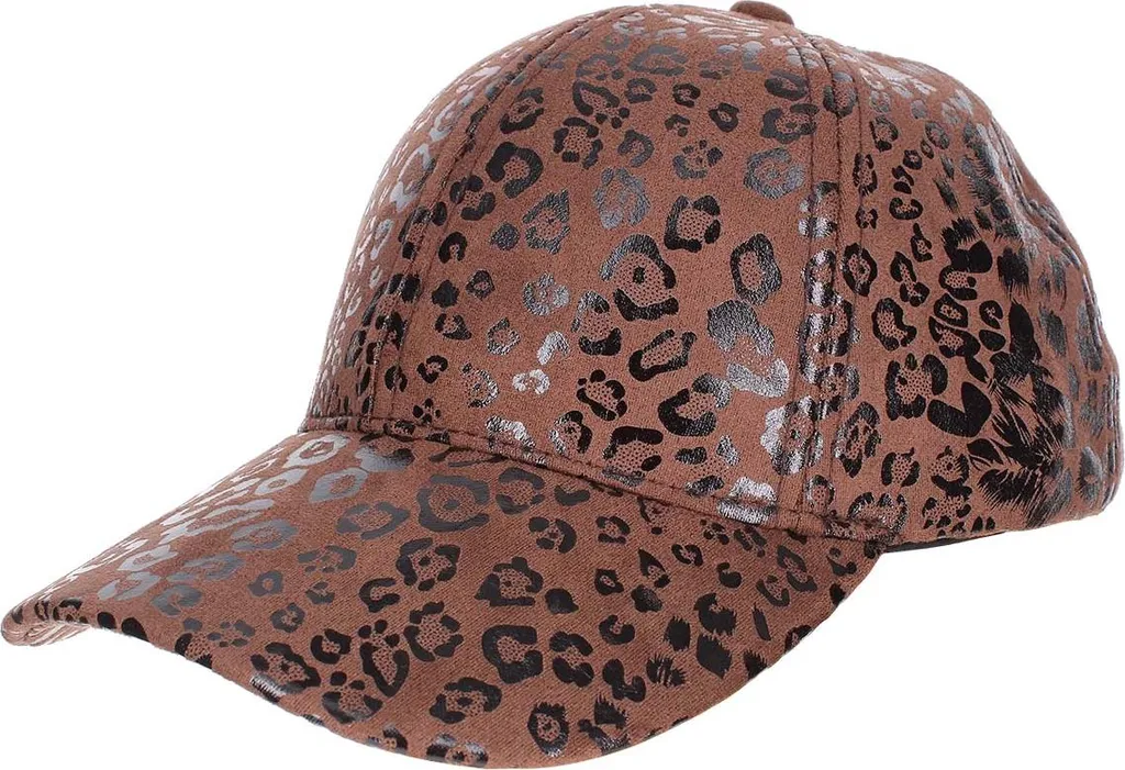 Avizar, cappellino leopardato regolabile con motivo lucido, marrone