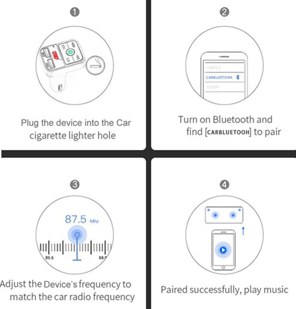 Auto Bluetooth FM Transmitter, Blaue Umgebende Leuchte Produktbild 14
