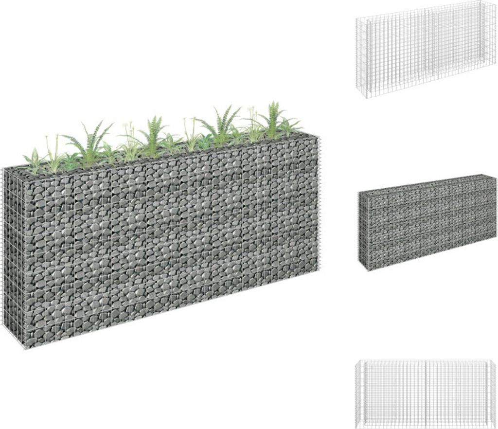 vidaXL Gabionen-Hochbeet Verzinkter Stahl 180×30×90 cm - Blumentöpfe & Pflanzgefäße