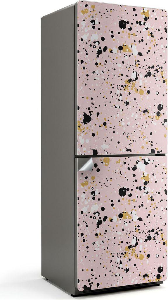Dynamische geometrische Muster – Kühlschrank Aufkleber – Klebefolie Kühlschrank – Kühlschrank Nachbildung – Kühlschrankfolie selbstkleb...