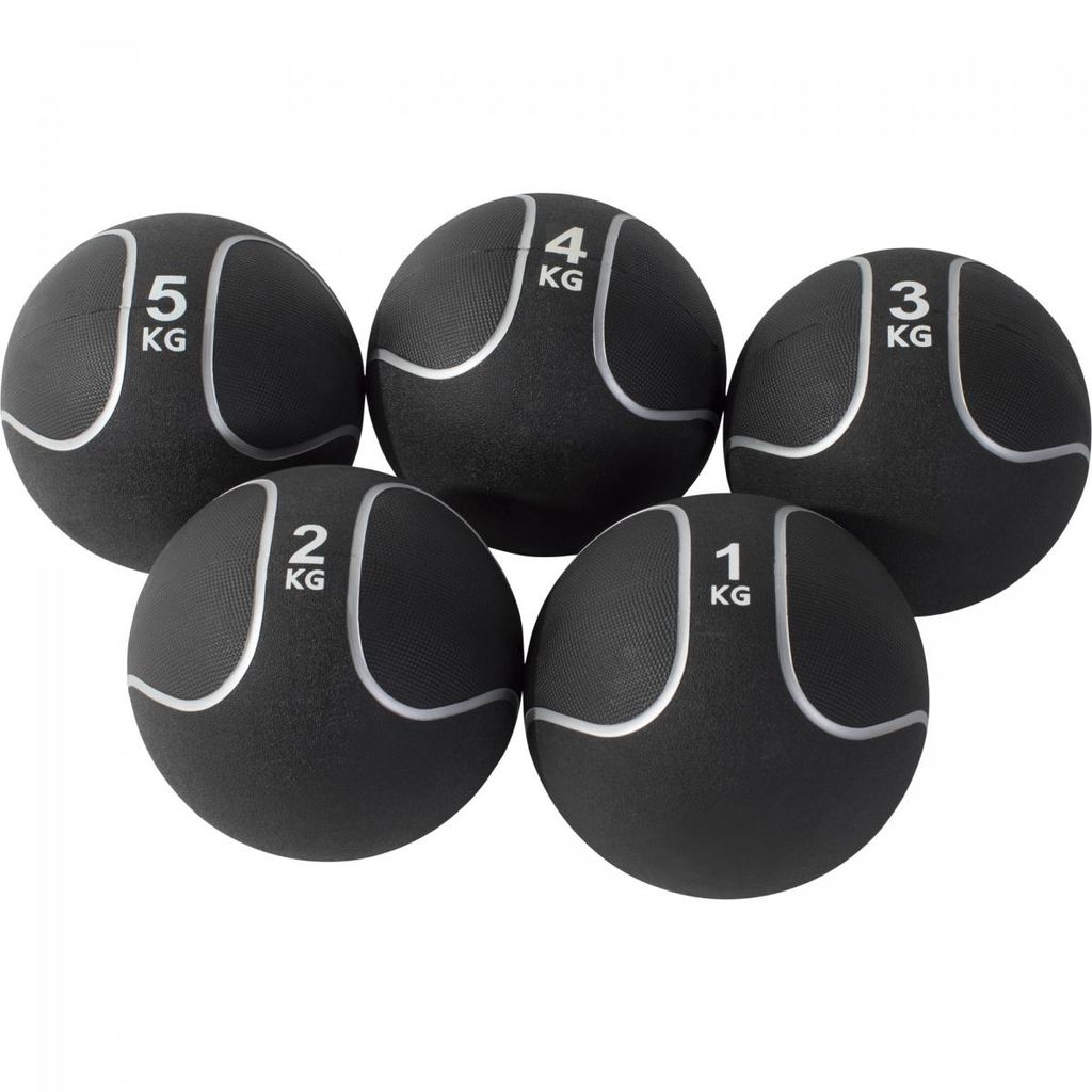 GORILLA SPORTS Medizinball - 15kg Set, 1kg, 2kg, 3kg, 4kg, 5kg Gewichte, Ø 23 cm, Rutschfest, aus Gummi - Slam Ball, Gewichtsball, Trainingsball...