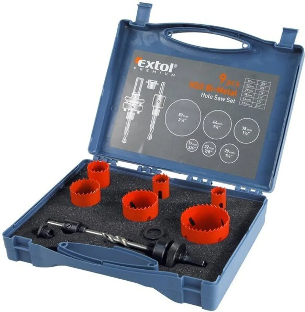 Mèche à couronne HSS bimétal 19-57 mm Extol Premium haute résistance
