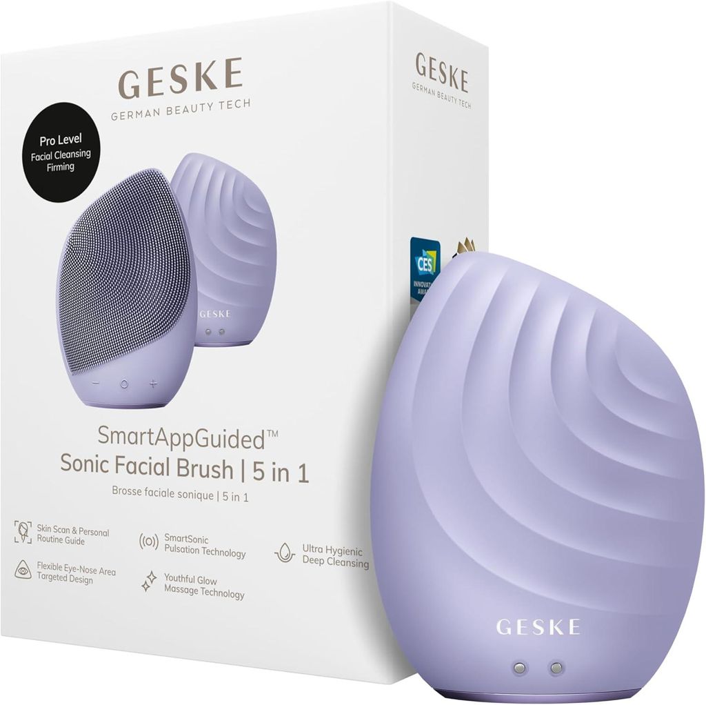 Elektrische Gesichtsreinigungsbürste 5 in 1 aus Silikon mit Smart App, Gesichtsmassage, Tiefenreinigung, Vibrationsfunktion, Hautpflege