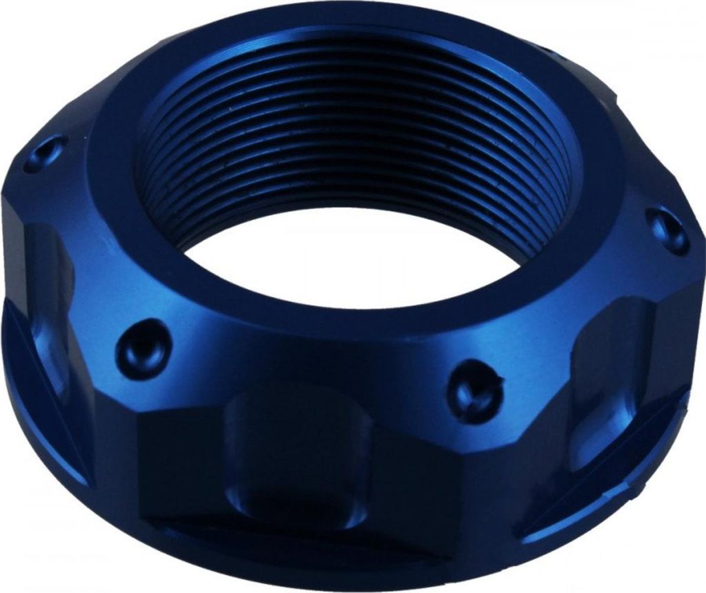 Mutter Lenkkopf JMP Bolt M25x1,00mm Aluminium blau für Kawasaki ZX-6R , Triumph Speed Triple EFI / R Daytona Street RS S 250 / 300 / 600 / 636 / 6...