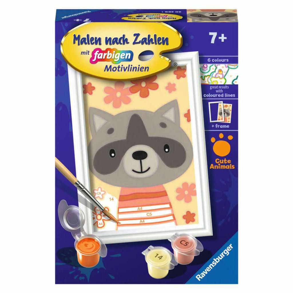 Ravensburger Malen nach Zahlen 20288 - Lieber Waschbär - Kinder ab 7 Jahren