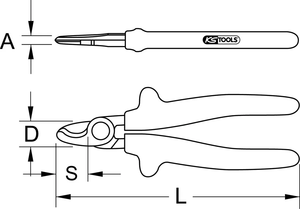 Coupe-câbles pour électricien KS TOOLS 160mm isolation 1000V certifiée - 2