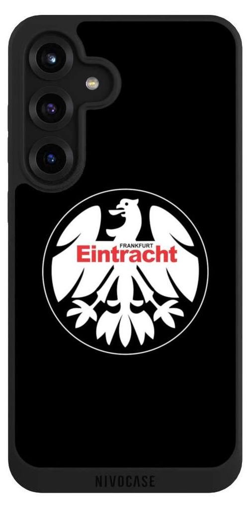 NIVOCASE Handyhülle für Samsung Galaxy S25+ Hülle NIVOpure Case Schwarz Eintracht Frankfurt Offizielles Lizenzprodukt SGE