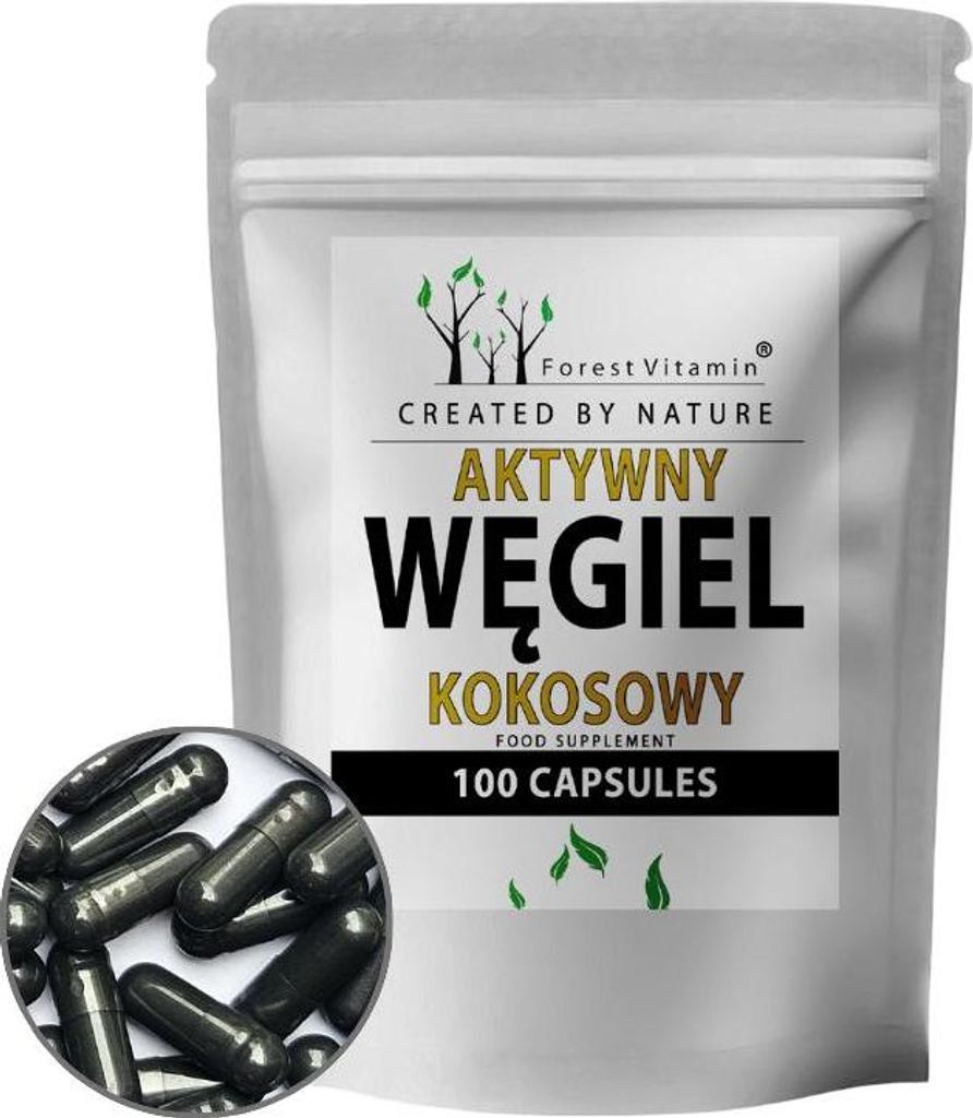 Aktivkohle 150mg - 100 Kapseln - aus Kokosnuss - Verdauung Produktbild 