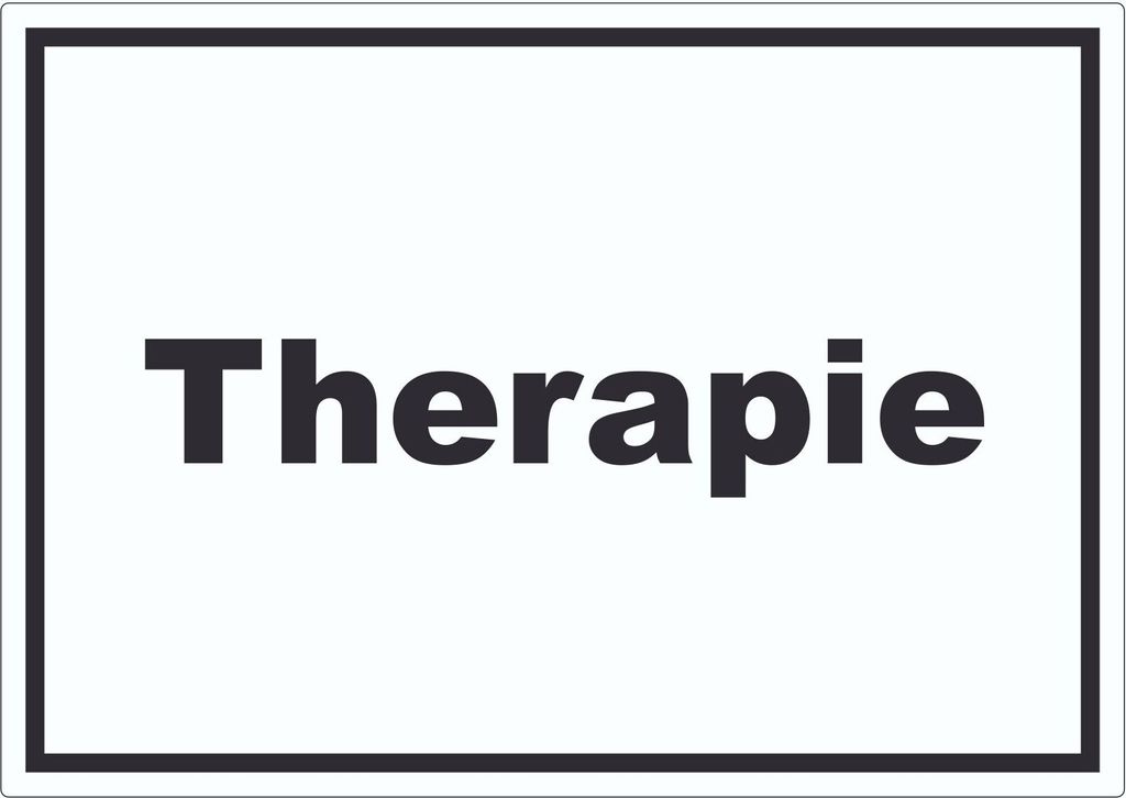 Therapie Aufkleber mit Text Raum Behandlung waagerecht A2 (420x594mm)