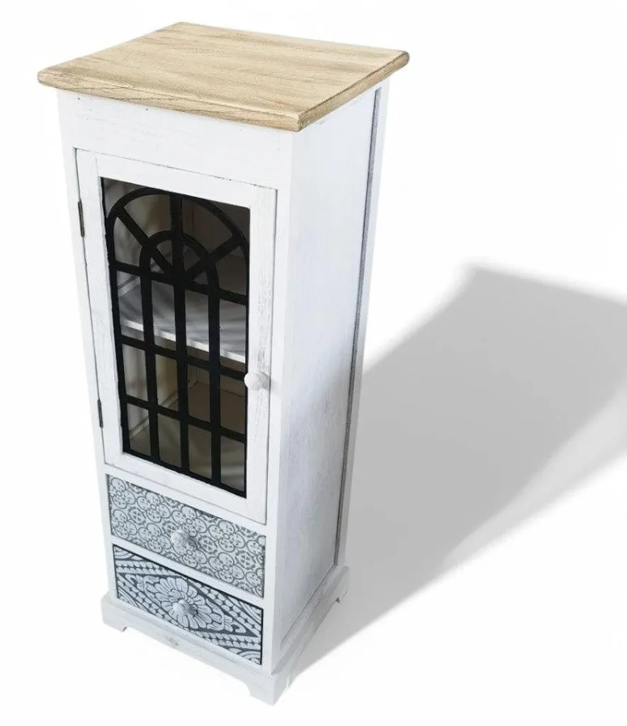 Commode étroite en bois 32cm avec tiroirs et placard de rangement