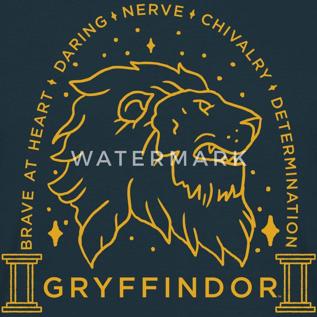 Spreadshirt Harry Potter Gryffindor Löwe Männer T-Shirt, S, Navy
