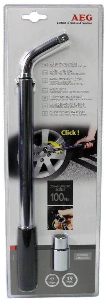 Clé démonte-roue télescopique AEG extensible pour boulons 17 et 19mm - 2