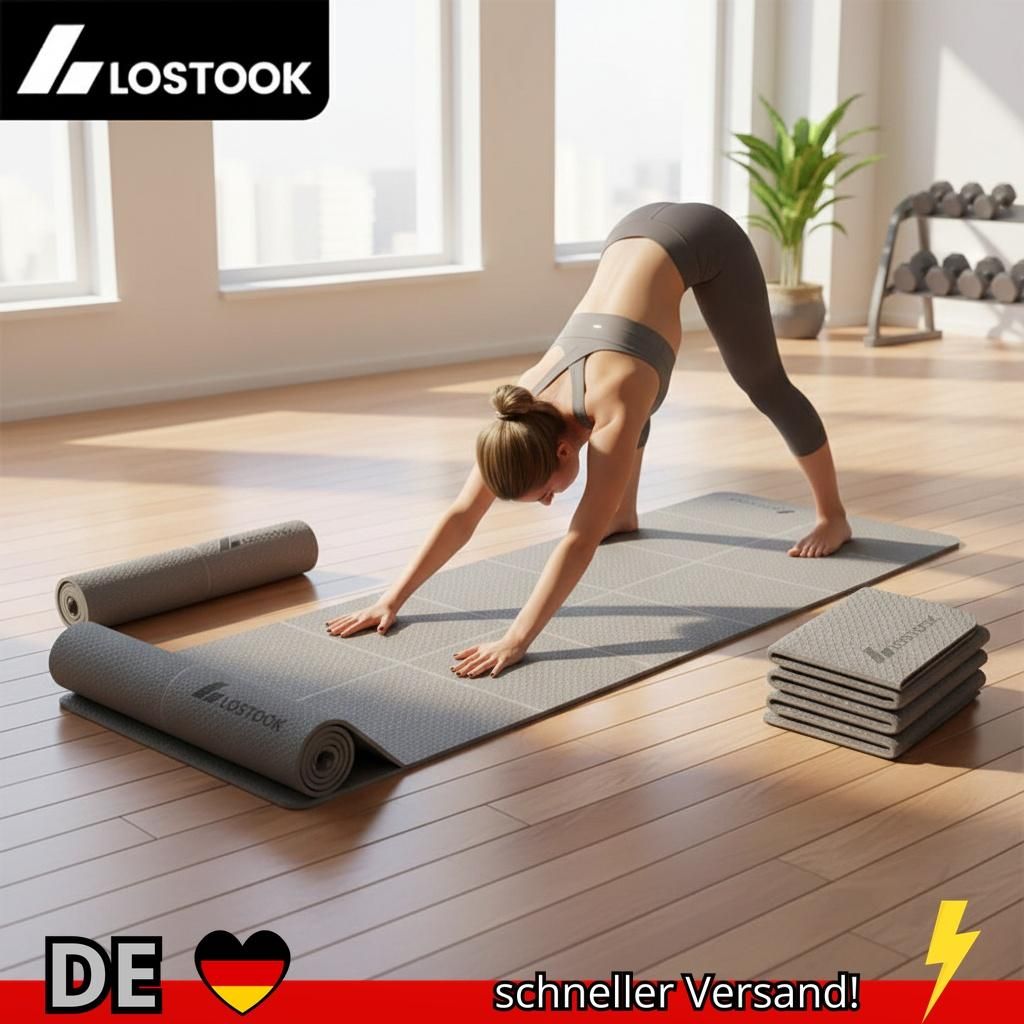 4 Mm Dicke Faltbare TPE-Yogamatte Einfach zu Verstauen Reise-Übungsmatte für