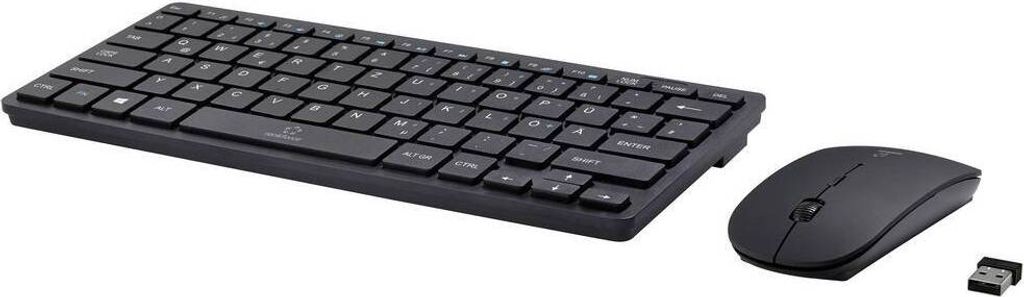 Renkforce RF-KMC-410 Kabellos Tastatur, Maus-Set Deutsch, QWERTZ Schwarz