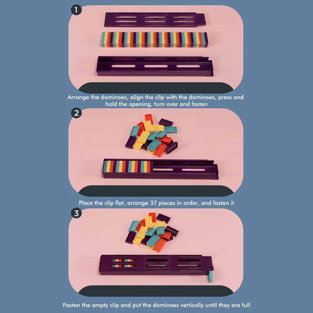 Train de dominos automatique avec 80 blocs colorés, jeu de construction