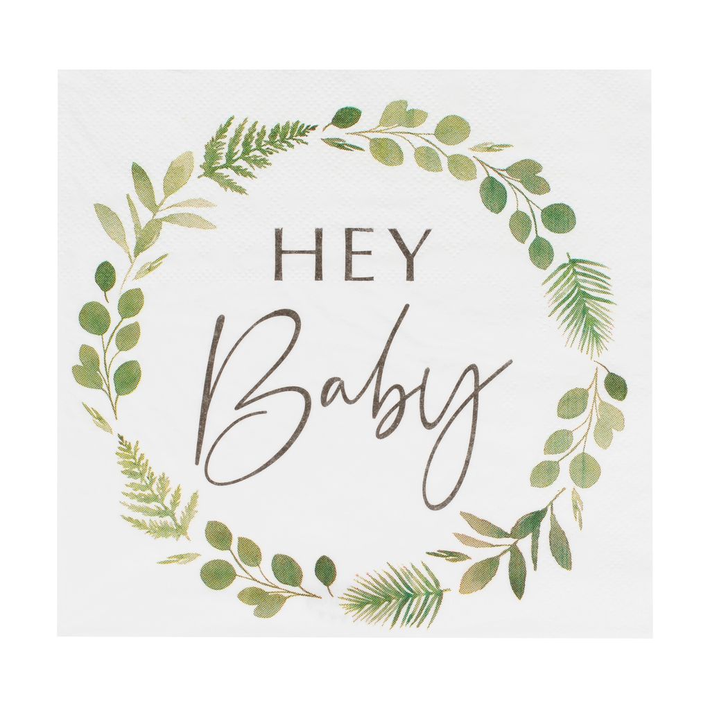 16 Hey Baby Babyparty Servietten