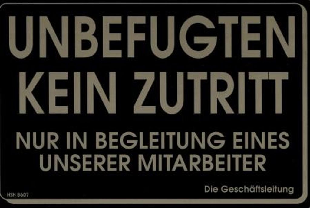 Hinweisschild - ZUTRITT IN BEGLEITUNG - MITARBEITER - 308607 - 30 x 20 cm