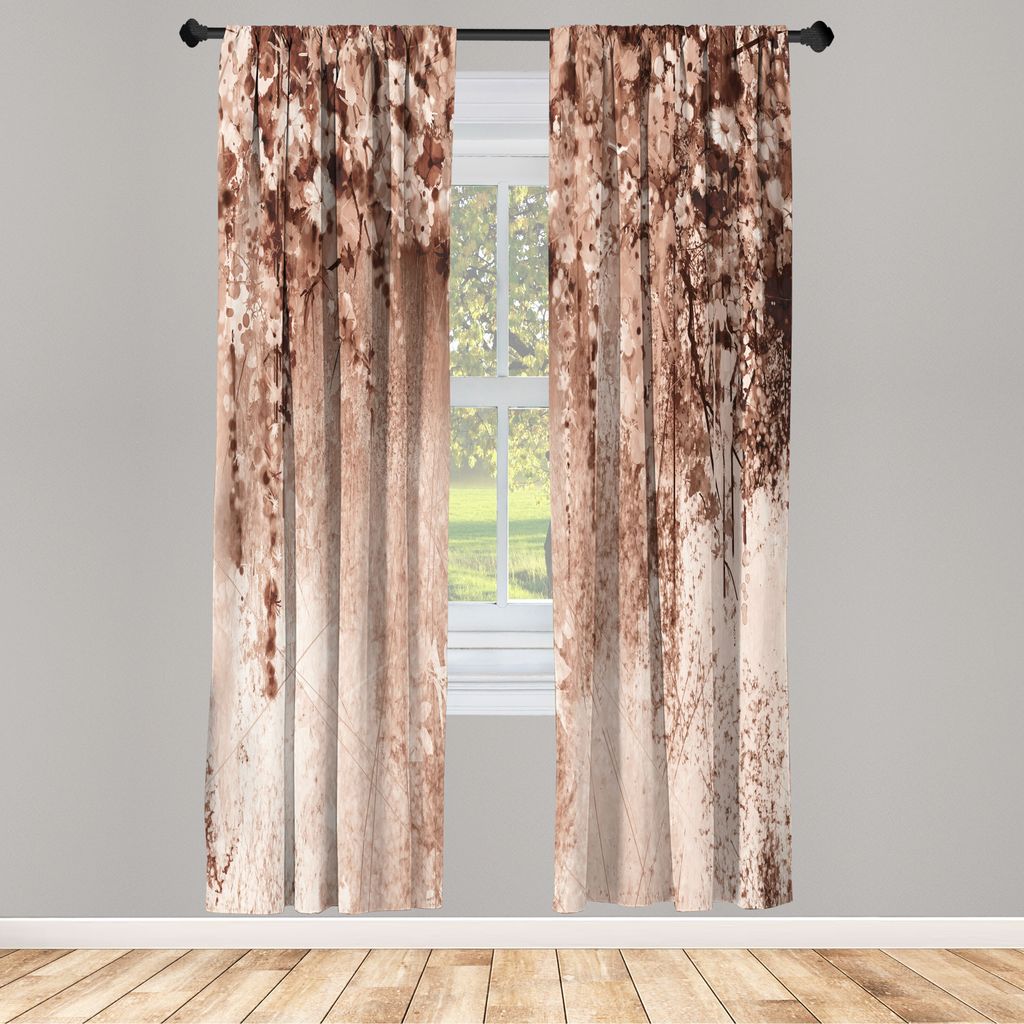 ABAKUHAUS Blume Vorhänge 2 Panel Set für Wohnzimmer Schlafzimmer Nachbildung, Abstrakte Kräuter Alternative Medizin Blüten Ivy Zurück Röschen...