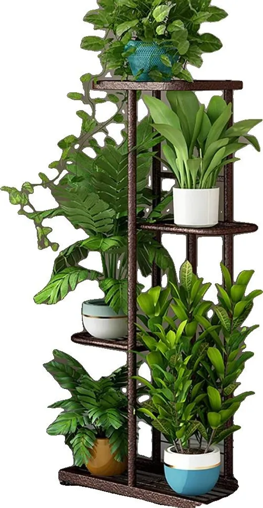 Support pour plantes à 4 niveaux en bois brun foncé intérieur extérieur