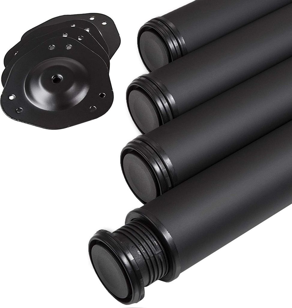 4er Set Tischbein 60 x 710 mm schwarz