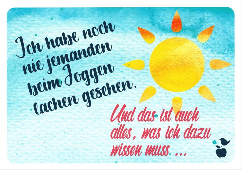 Postkarte MainSpatzen "Ich habe noch nie jemanden beim Joggen ..."