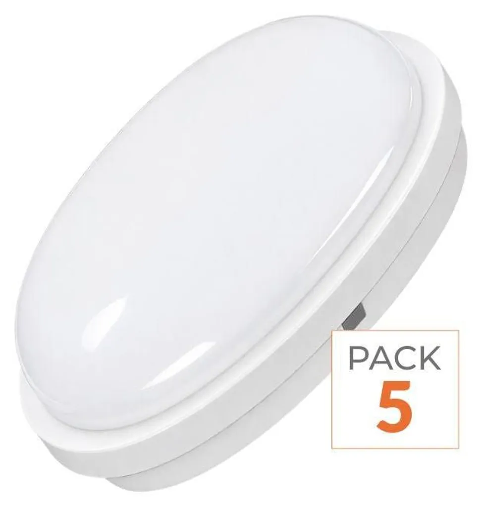 Applique LED Murale 20W Hublot Rond IP65 Blanc Neutre - Pack de 5 Pièces