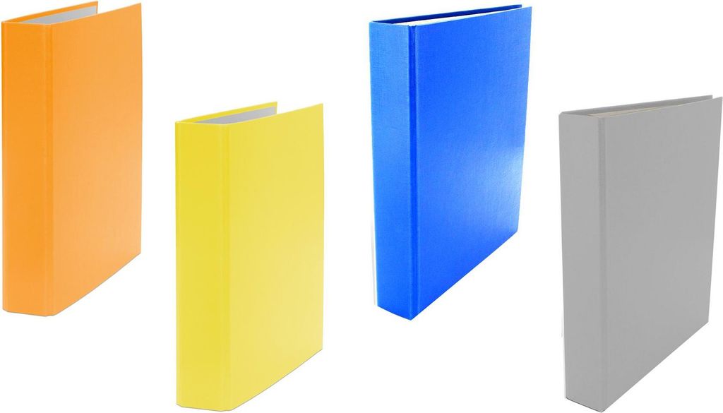 4x Ringbuch / DIN A5 / 2-Ring Ordner / je 1x hellblau, grau, gelb und orange