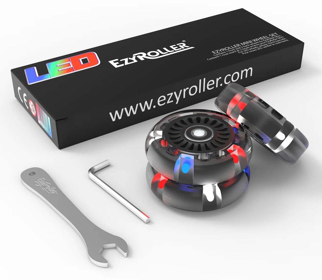EzyRoller Mini 3 in 1 Rollen Set PolyurethanRolle Ersatzrolle Ersatz Rad mit Werkzeug Ersatzteile (LED)