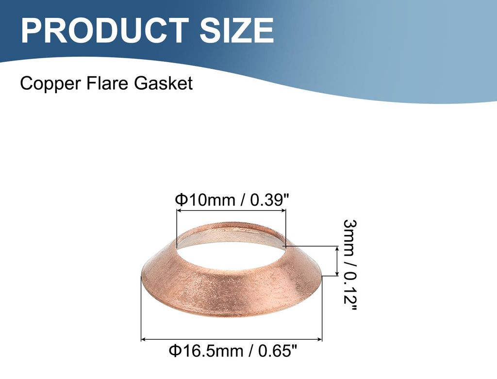 12 Stš¹ck Kupfer Flanschdichtung, passend fš¹r 1/2" Rohrgr??e, 45 Grad Kupfer-Flanschfittings fš¹r Klimaanlagen-K?lteanlagenzubeh?r