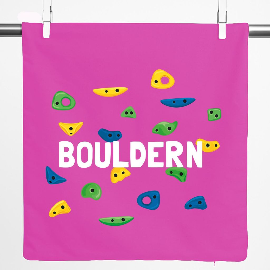 Huuraa Kissenbezug Bouldern Kletterwand 40x40cm Fuchsia Baumwolle Dekokissenbezug Geschenkidee