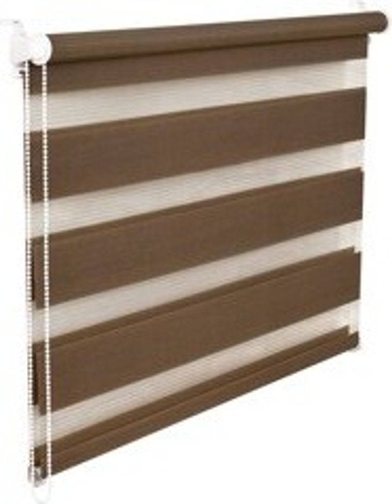 Doppelrollo Duorollo 115 cm breit 200 cm lang hellbraun mocca inkl. Seilzug Fensterrollo Klemmrollo