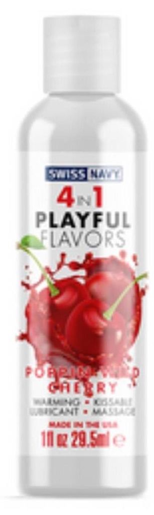 4 In 1 Gleitmittel mit Poppin Wild Cherry Flavor - 1 fl oz / 30 ml