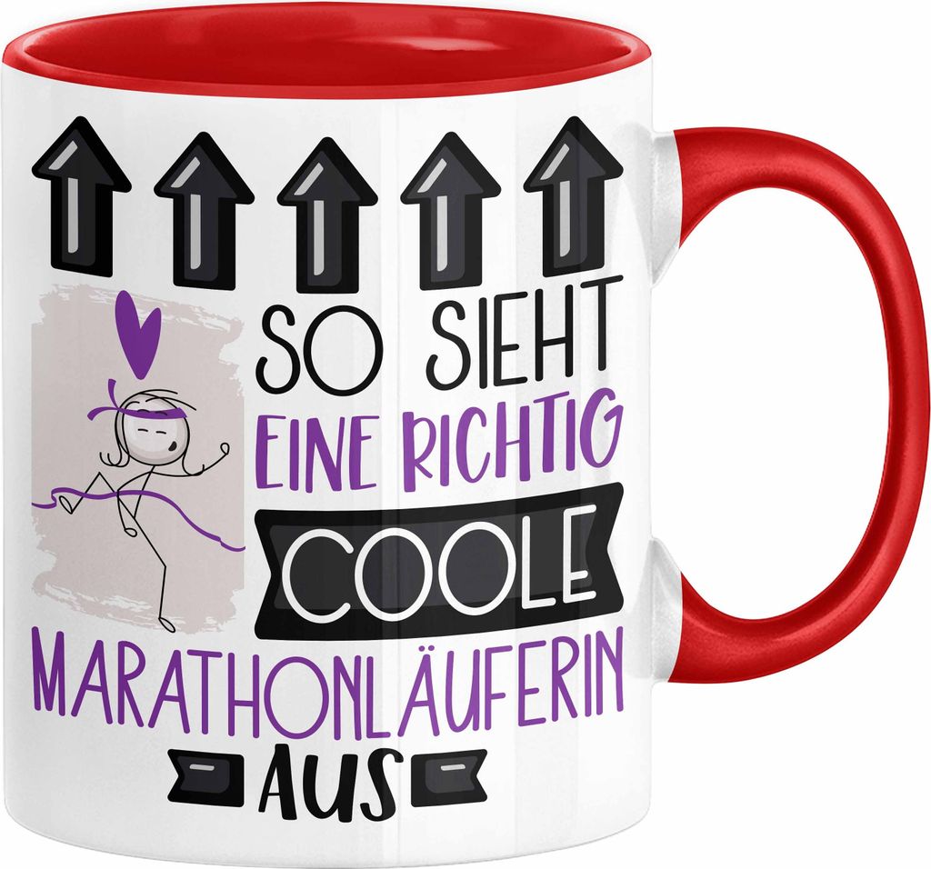 Marathonläuferin Geschenk Tasse Lustig Geschenkidee für Marathonläuferin Geburtstag So Sieht Eine Richtig Coole Marathonläuferin Aus Frauen Spr...