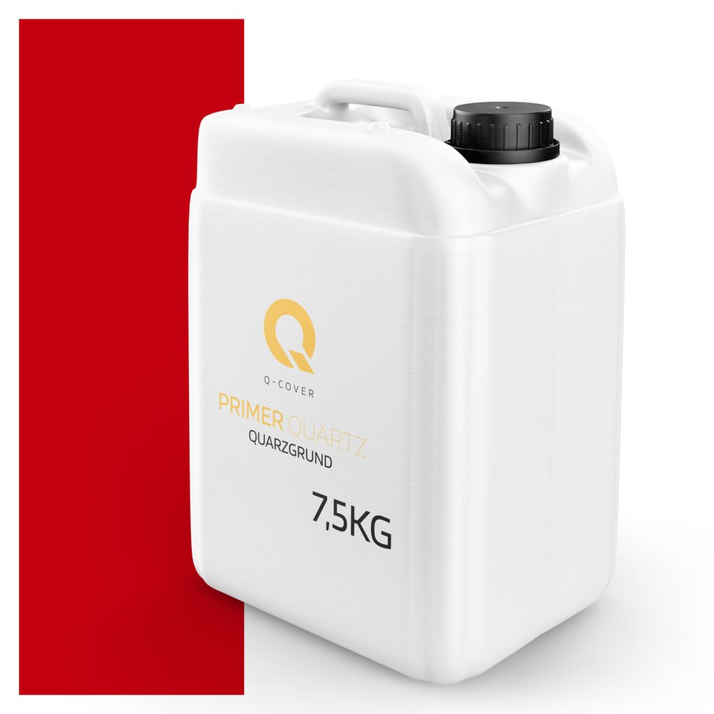 Quarzgrund für Beton Architekt 7,5 kg | Feuerrot | Putzgrund für Beton & Fassade | rau | außen & innen | Grundierung farbig | Q-COVER