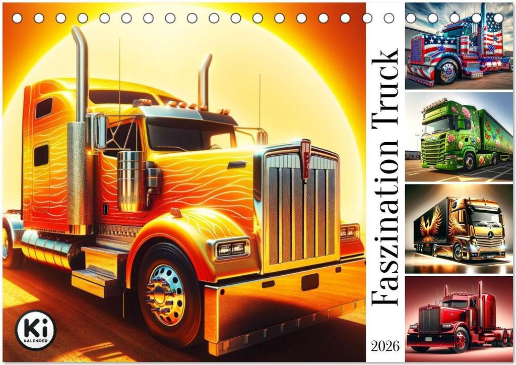 Faszination Truck: KI-Designs von Lack und Leistung (Tischkalender 2026 DIN A5 quer), CALVENDO Monatskalender