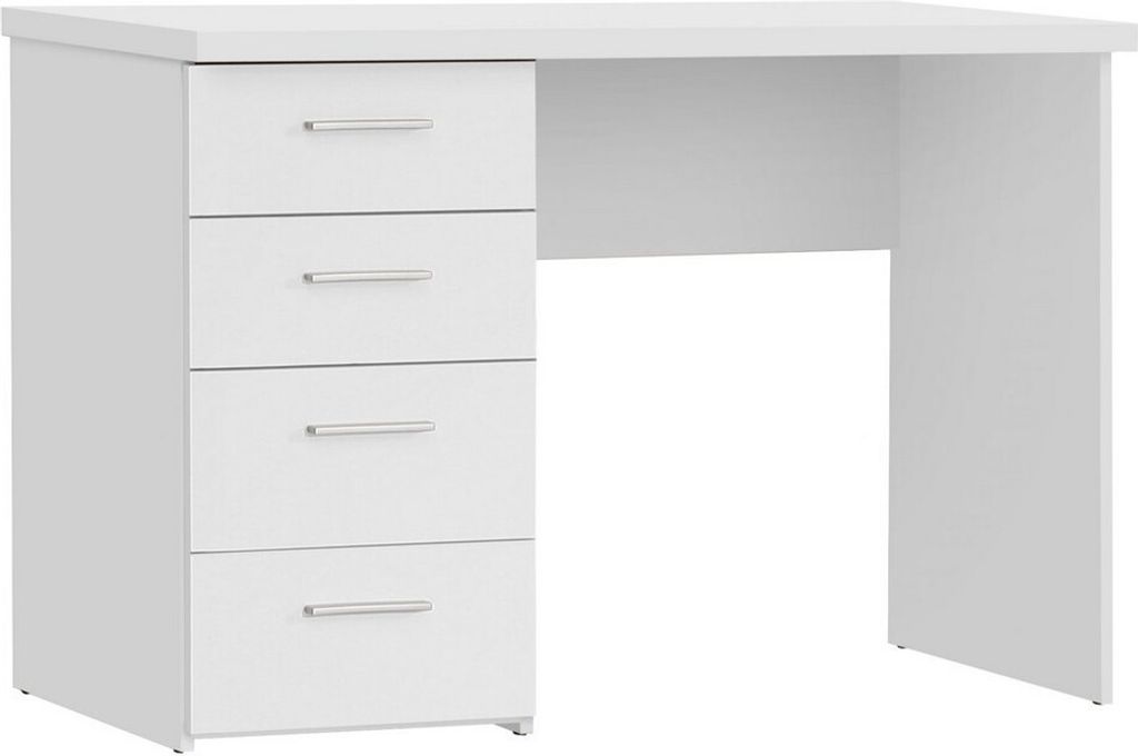 Furniture24 Schreibtisch Net106 Mt935-Z12M Mit 4 Schubladen Weiß