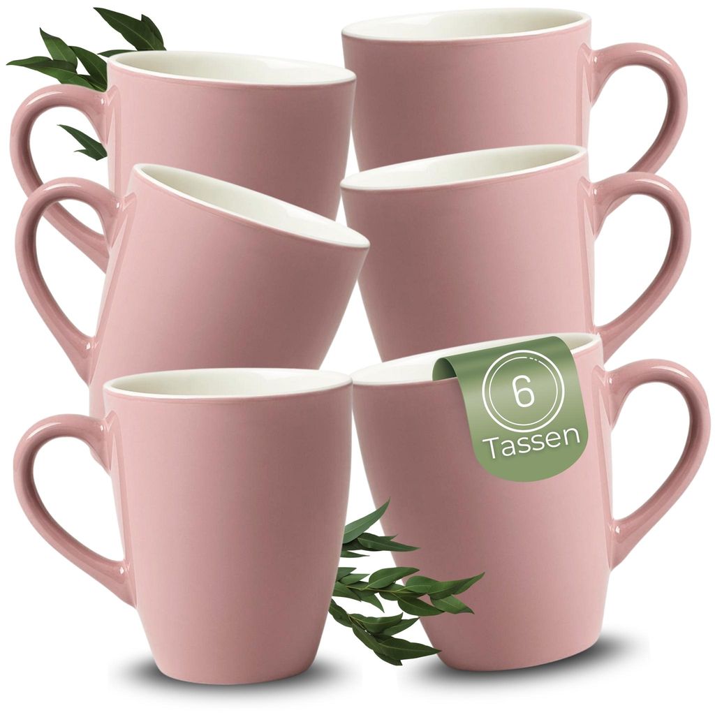 Kaffeetassen 6er Set aus Keramik 340ml, Teetassen in Produktbild 