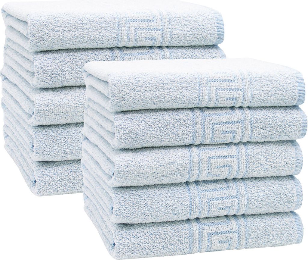 Handtücher 10er Set, 50x100 cm, blau, Baumwollmix