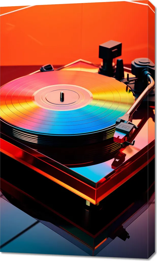 Image Rétro Vinyl-Vibrationen 60x100 cm à Haute Résolution Visuelle