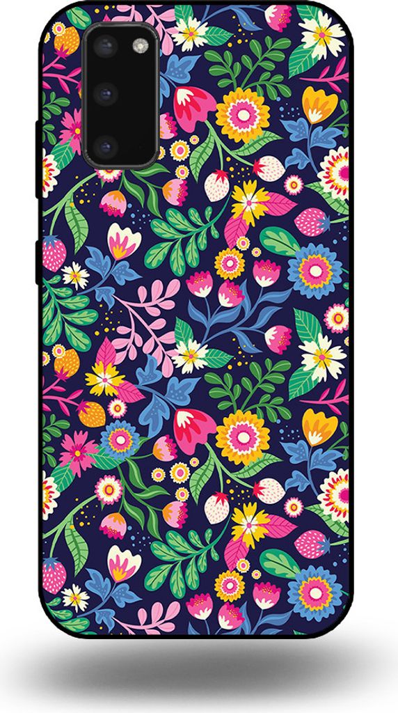Smartphonica Handytasche passend für Samsung Galaxy S20 Plus mit Blumendruck - TPU Back Cover Case Blumendesign