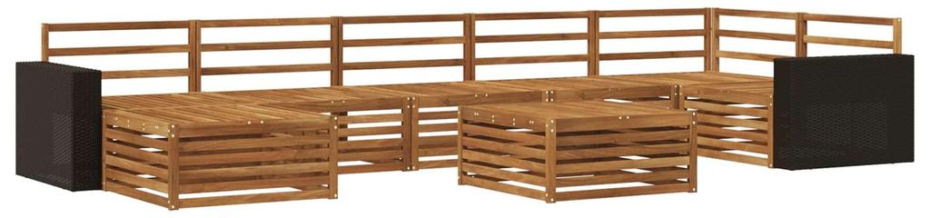 vidaXL Outdoor-Sofagarnitur 8 pcs Natur