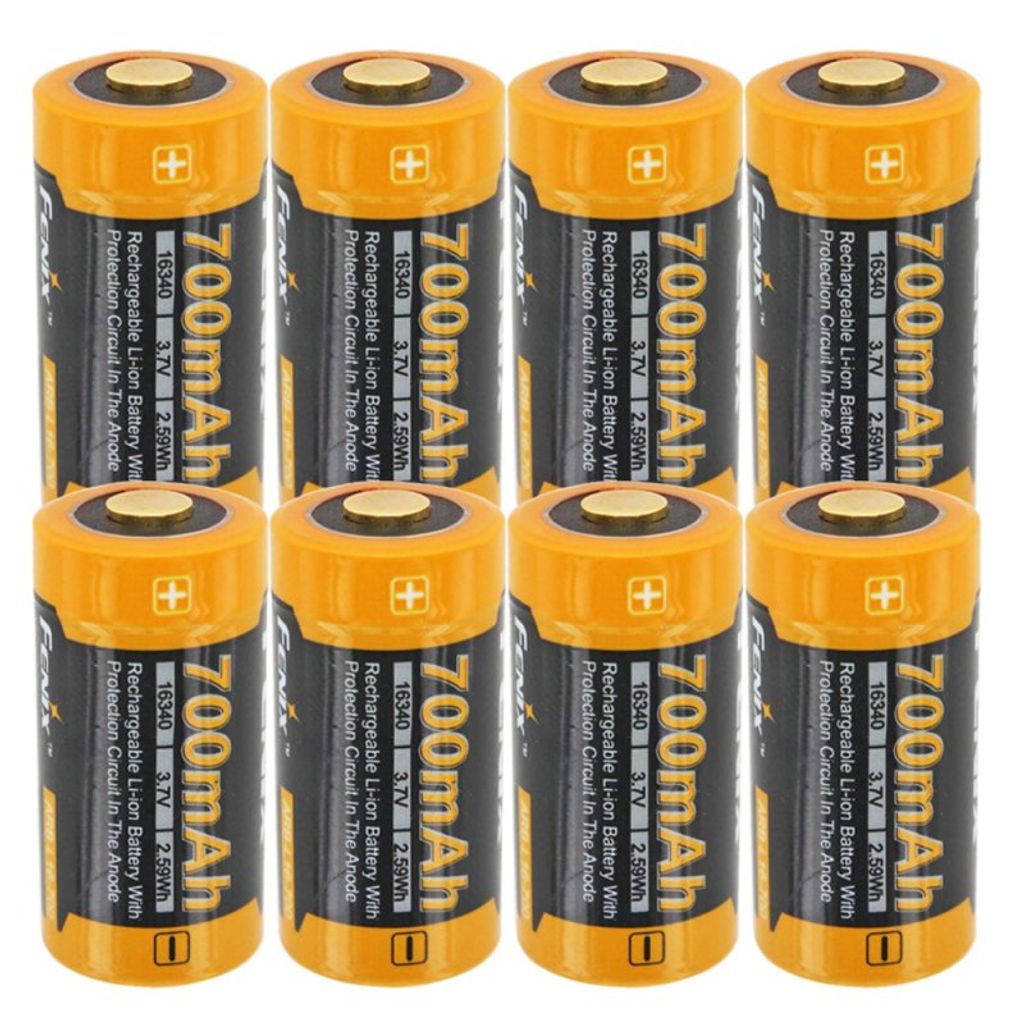 8 Stück CR123 A Li-Ion Akku mit 3,7 Volt, 700mAh Kapazität Produktbild 