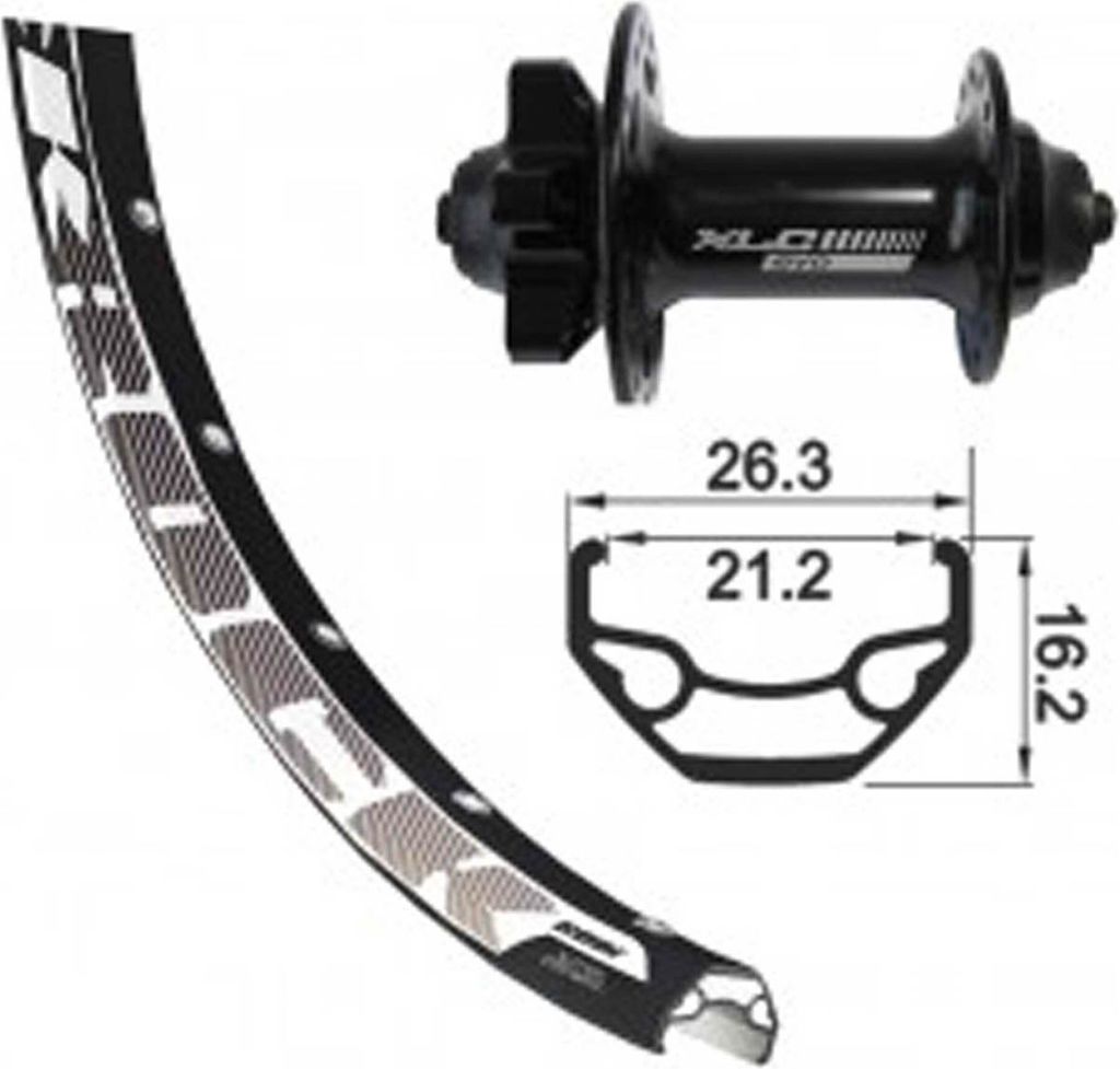 XLC Vorderrad 26x1.9 FW-A06 6-Loch schwarz Schnellspanner Produktbild 