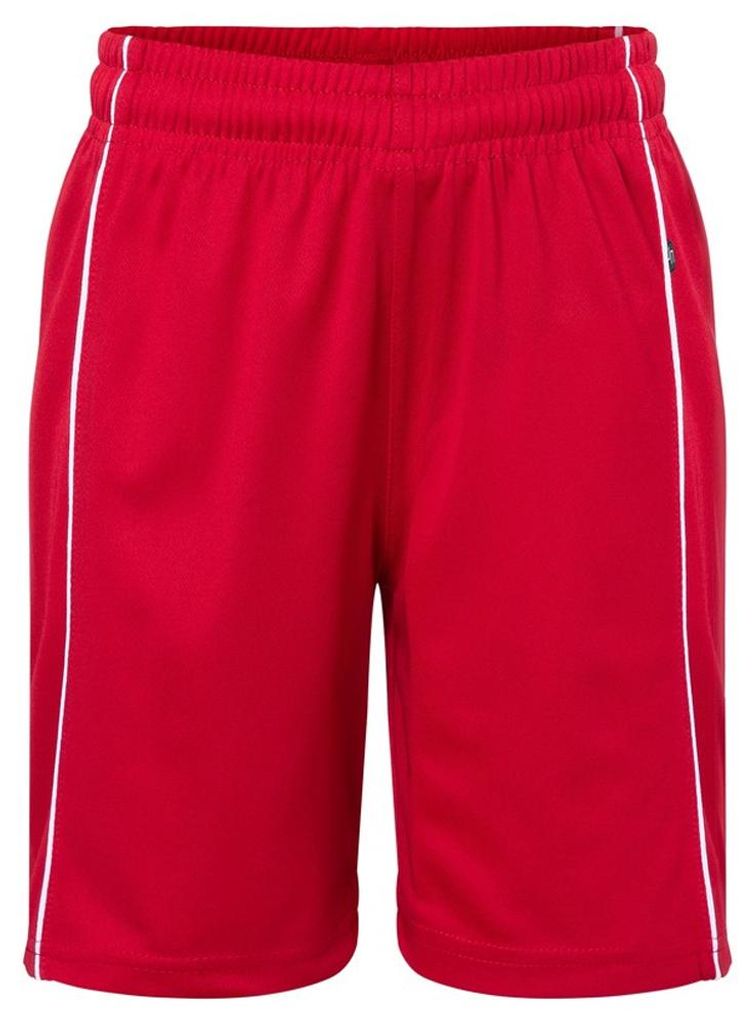 James and Nicholson - "Basic Team" Shorts für Kinder LT2782 (116) (Rot/Weiß)