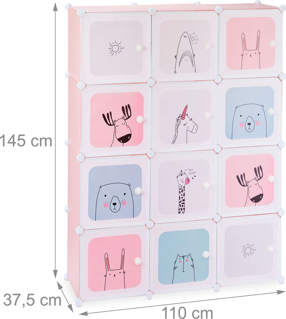 relaxdays Steckregal Kinderzimmer mit 12 Fächern Produktbild 4