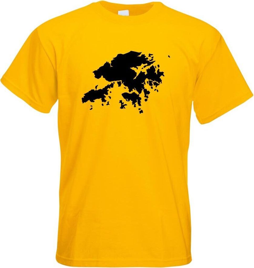 Kiwistar - T-Shirt - gelb - Hong Kong - Hongkong Herren Funshirt Bedruckt Design Sprüche Spruch Motive - mit Motiv Bedruckt - Funshirt Design - Sp...