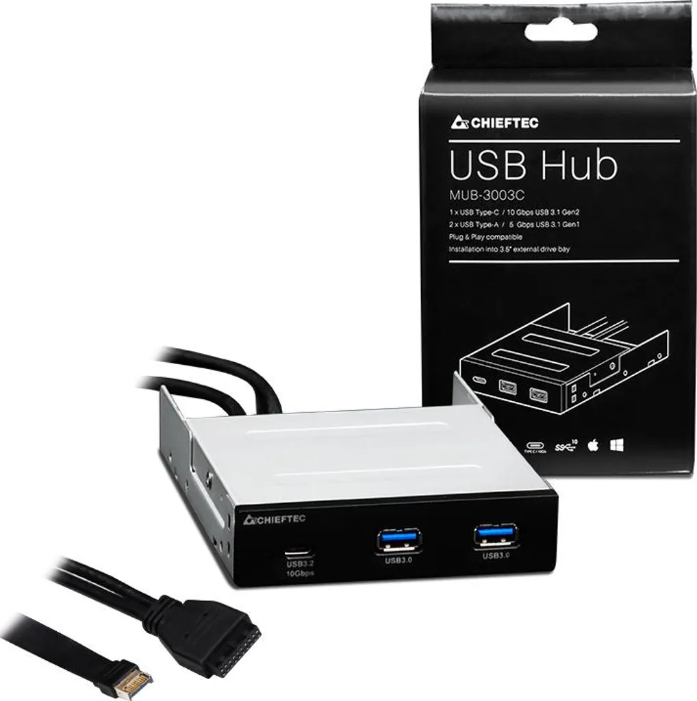 Chieftec MUB-3003C Panneau Frontal USB 3.0 et Type-C pour Boîtier PC