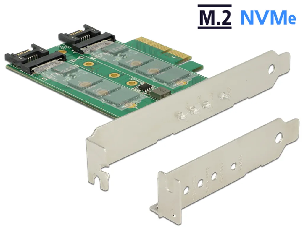 Adattatore M.2 PCIe DeLOCK 89518: Controller 3x M.2 SATA/NVMe Low Profile - 4