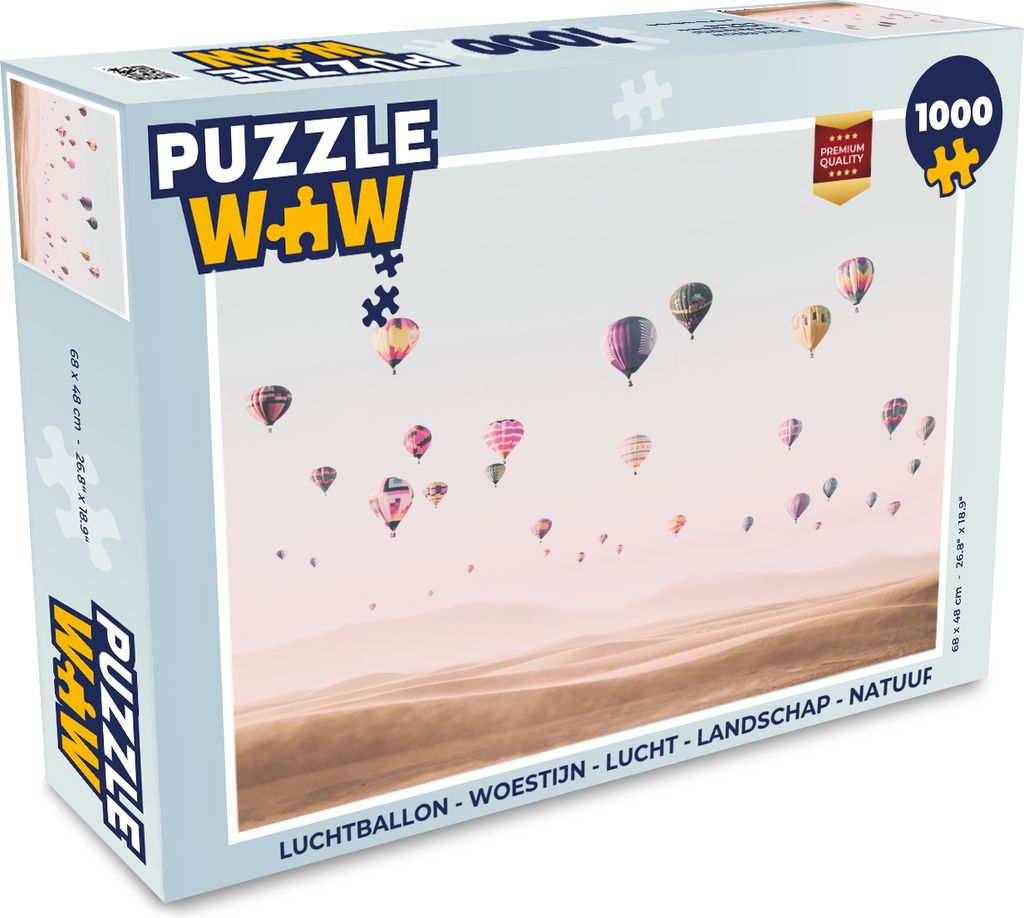 MuchoWow Puzzle 1000 Teile Heißluftballon - Wüste - Himmel - Landschaft - Natur - Erwachsene - Rätsel