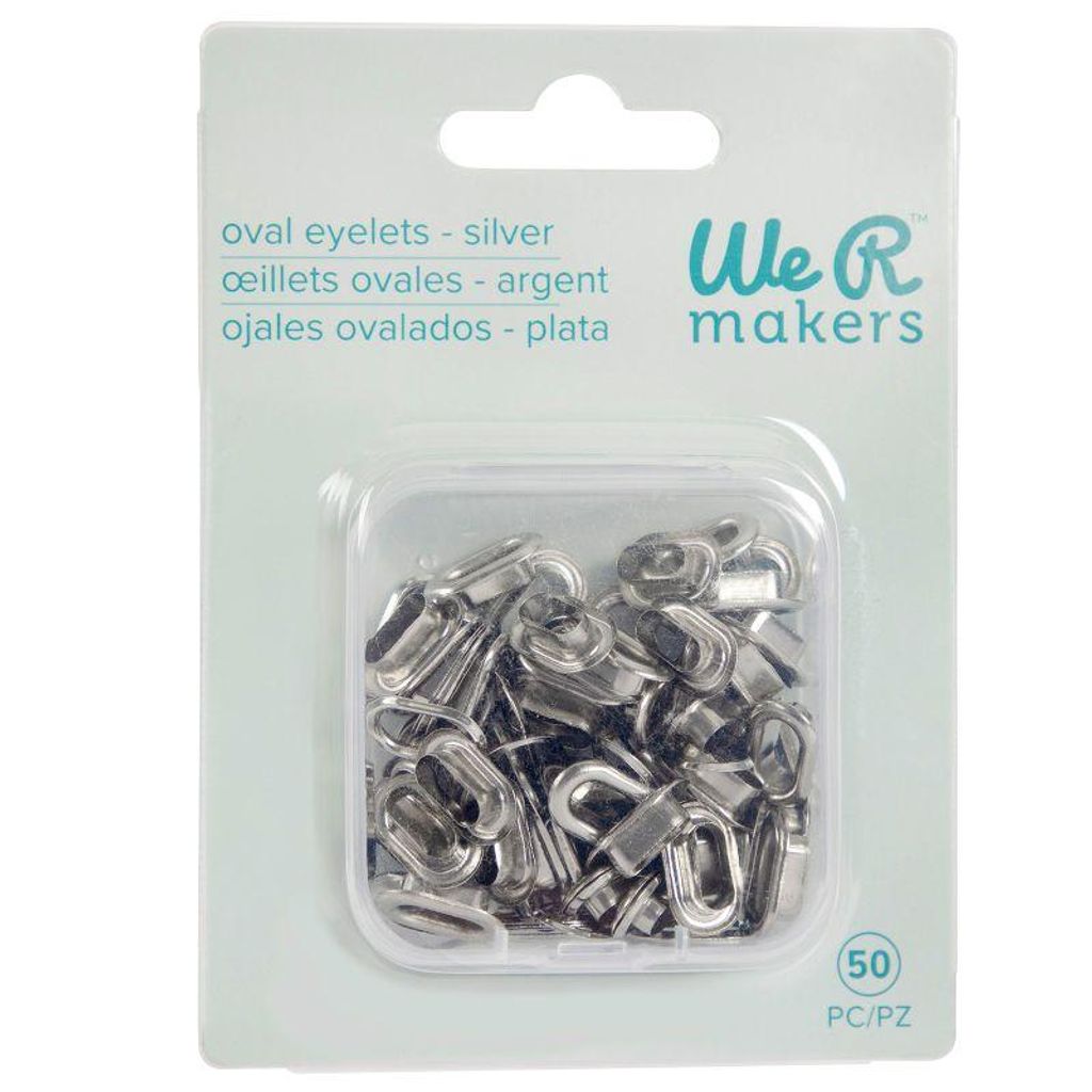 50 ovale Ösen – 50 silberne ovale Ösen – We R Produktbild 